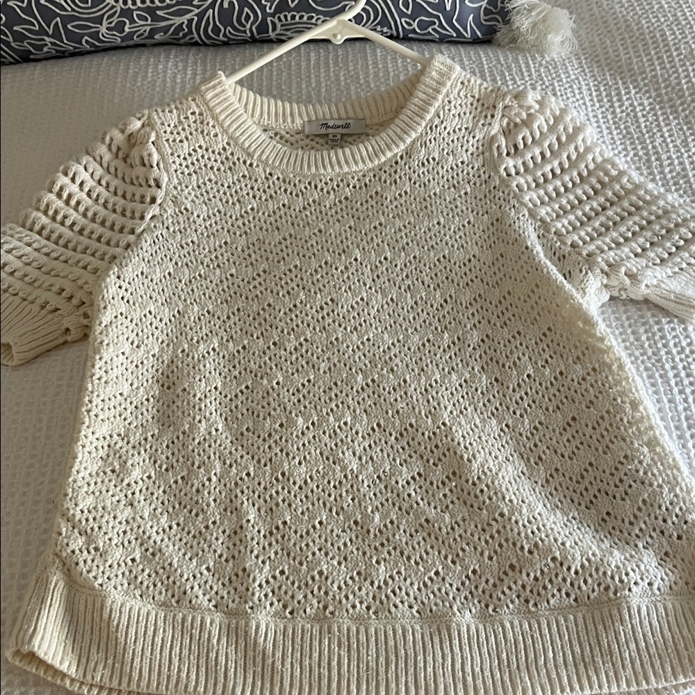 Madewell Ivory Textured Knit Sweater